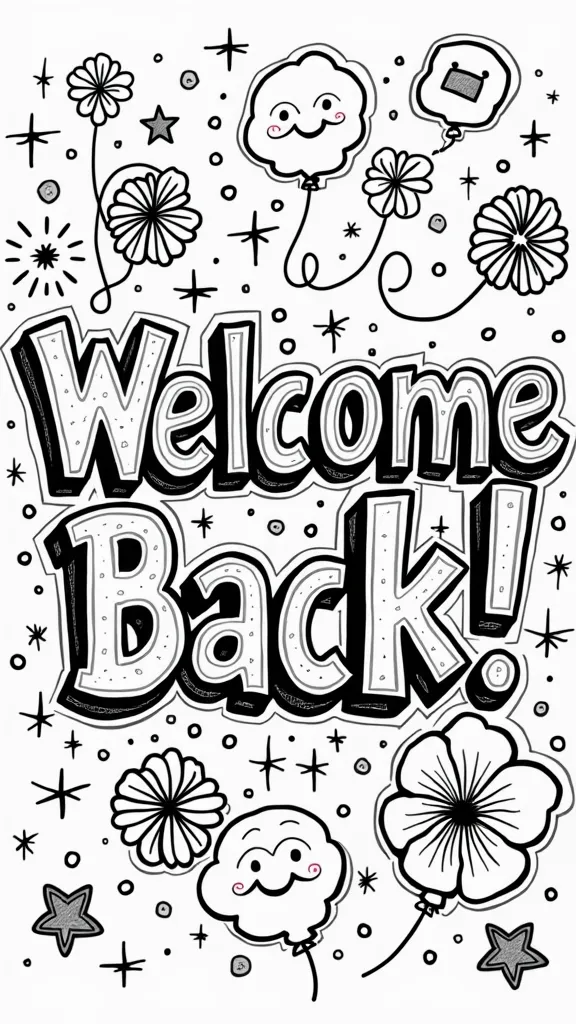 welcome back coloring page